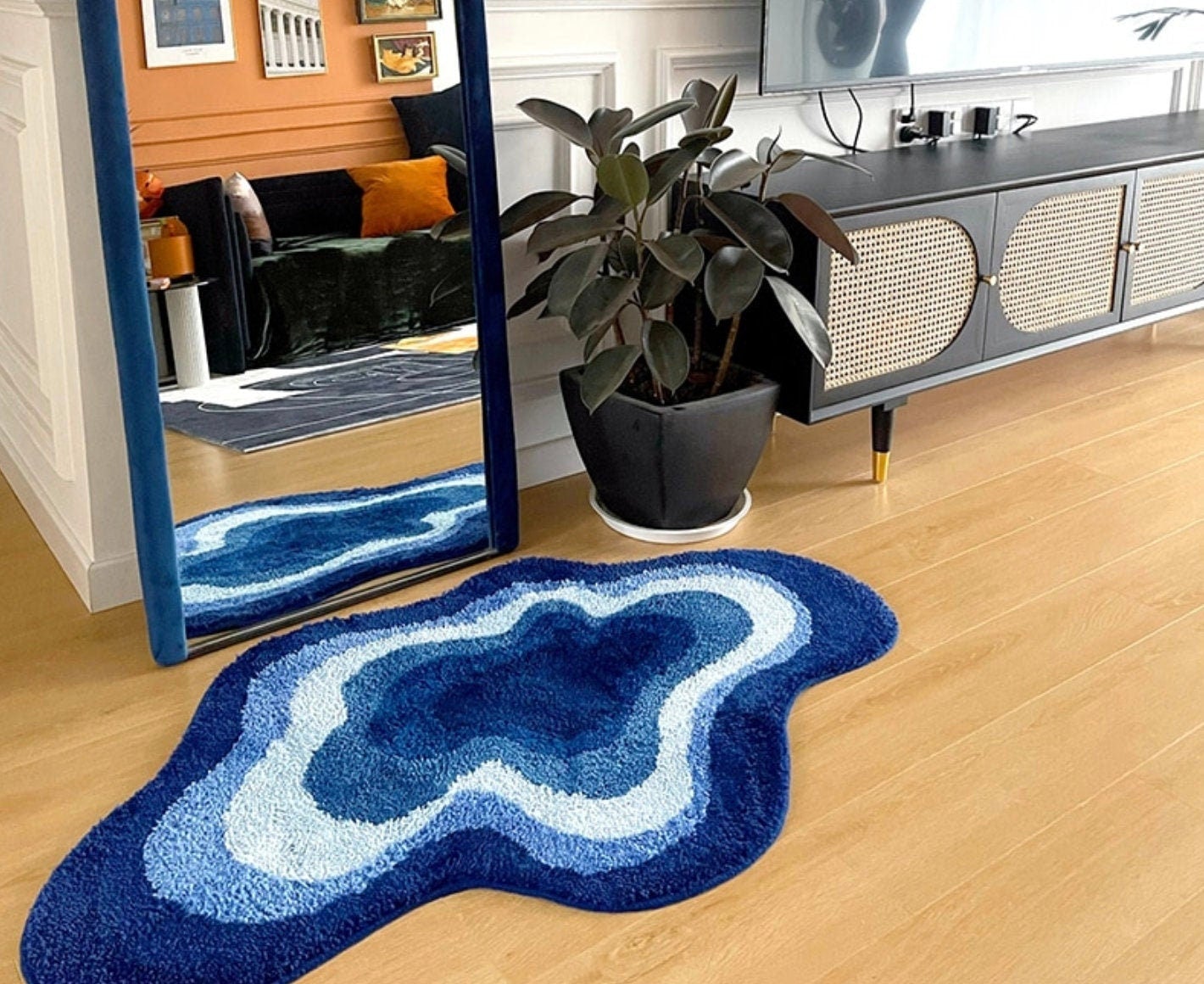 ラグ・カーペット the Apartment blue Lottery Rug Original the Apartment blue Lottery Rug アパートメント ラグ・カーペット