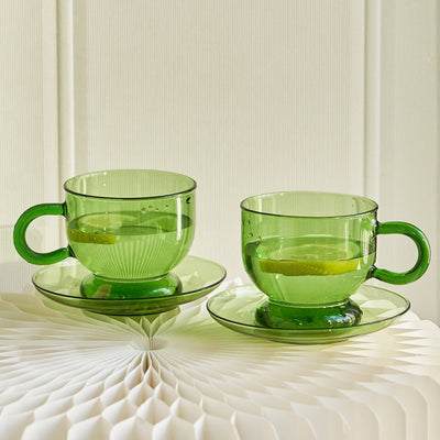 Set of 2 Translucent Vintage-Inspired Coffee/Tea Mugs