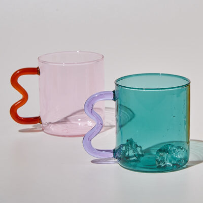 Luxury Heat Resistant Squiggle Handle Translucent Glassware Collection
