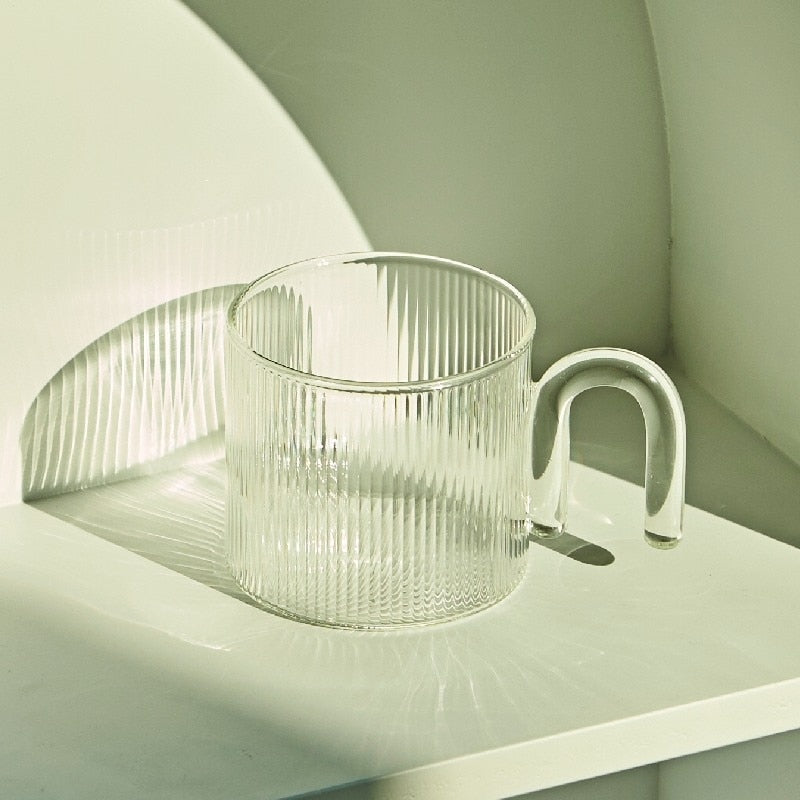 Luxury Vintage-Inspired Ripple Glass Coffee/Tea Mug Collection