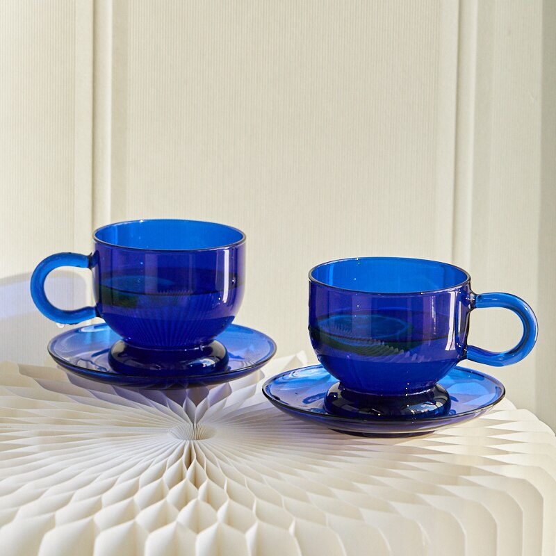 Set of 2 Translucent Vintage-Inspired Coffee/Tea Mugs