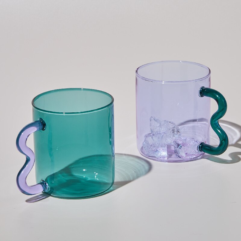 Luxury Heat Resistant Squiggle Handle Translucent Glassware Collection