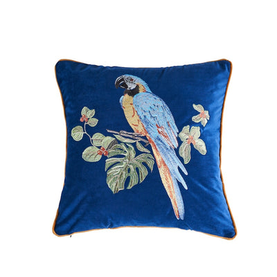 Luxury Velvet Macaw Monstera Leaf Pillow Cover Collection
