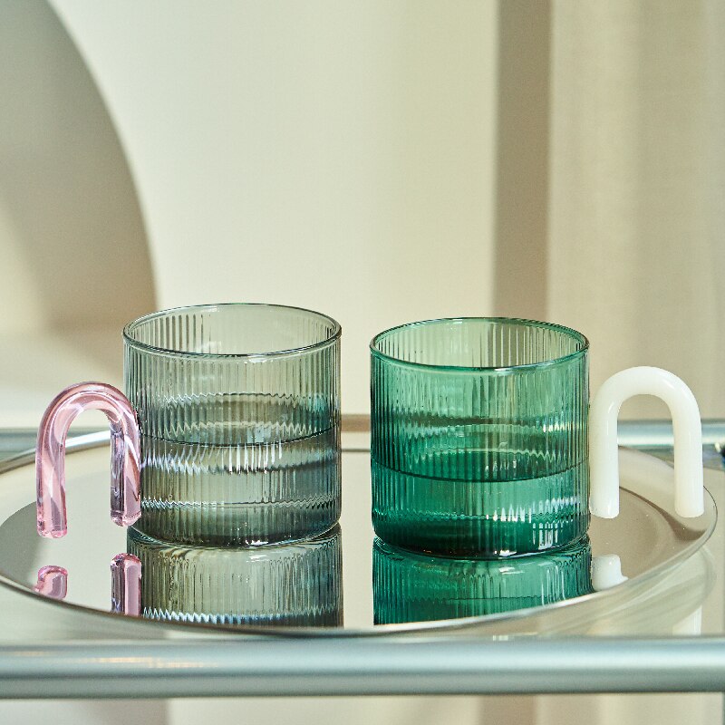 Luxury Vintage-Inspired Ripple Glass Coffee/Tea Mug Collection