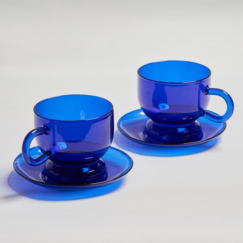 Set of 2 Translucent Vintage-Inspired Coffee/Tea Mugs