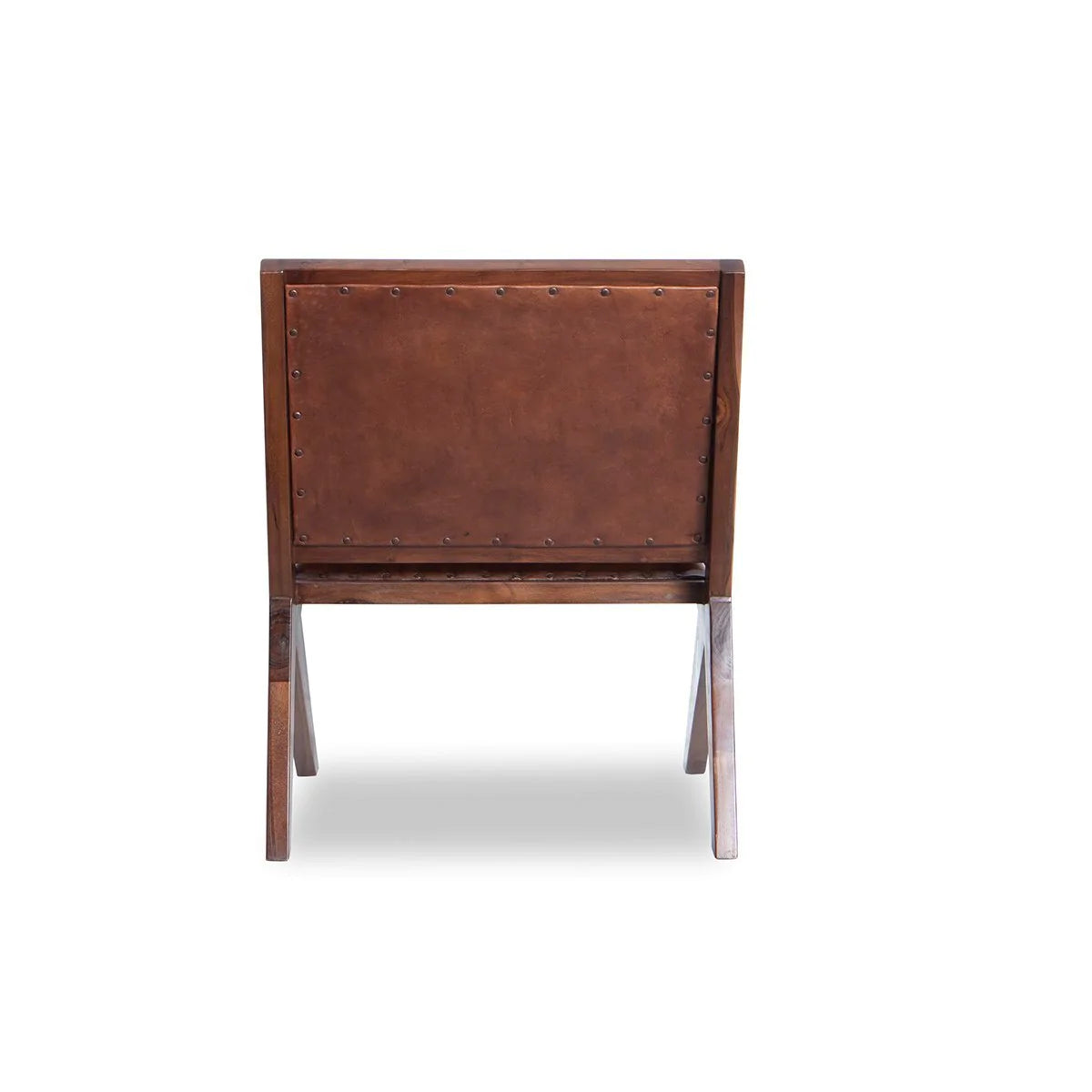 Modern Leather Lounge Chair in Antique Tan