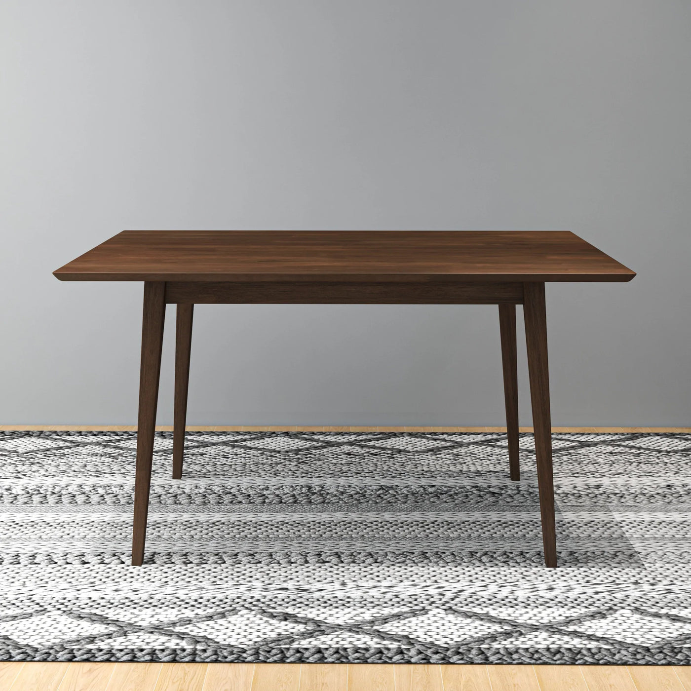 Mid-Century Modern Solid Wood Walnut Small Dining Table