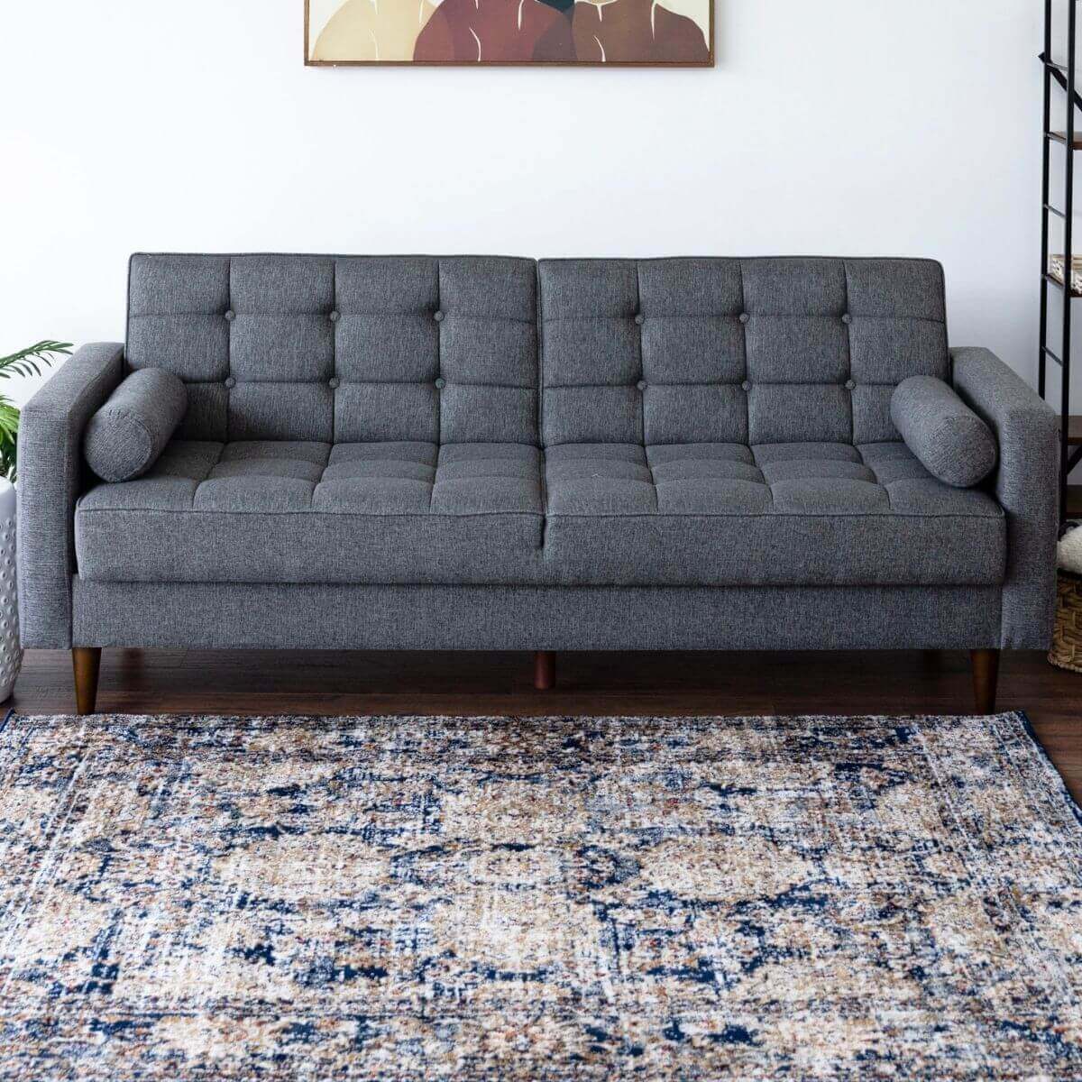 Modern Contemporary Dark Gray Sleeper Sofa