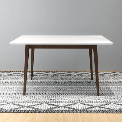 Mid-Century Modern White Top Walnut Small Dining Table