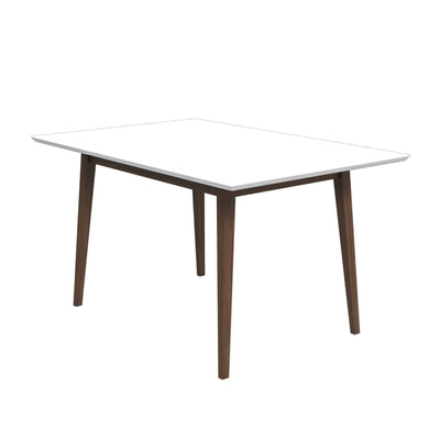 Mid-Century Modern White Top Walnut Small Dining Table