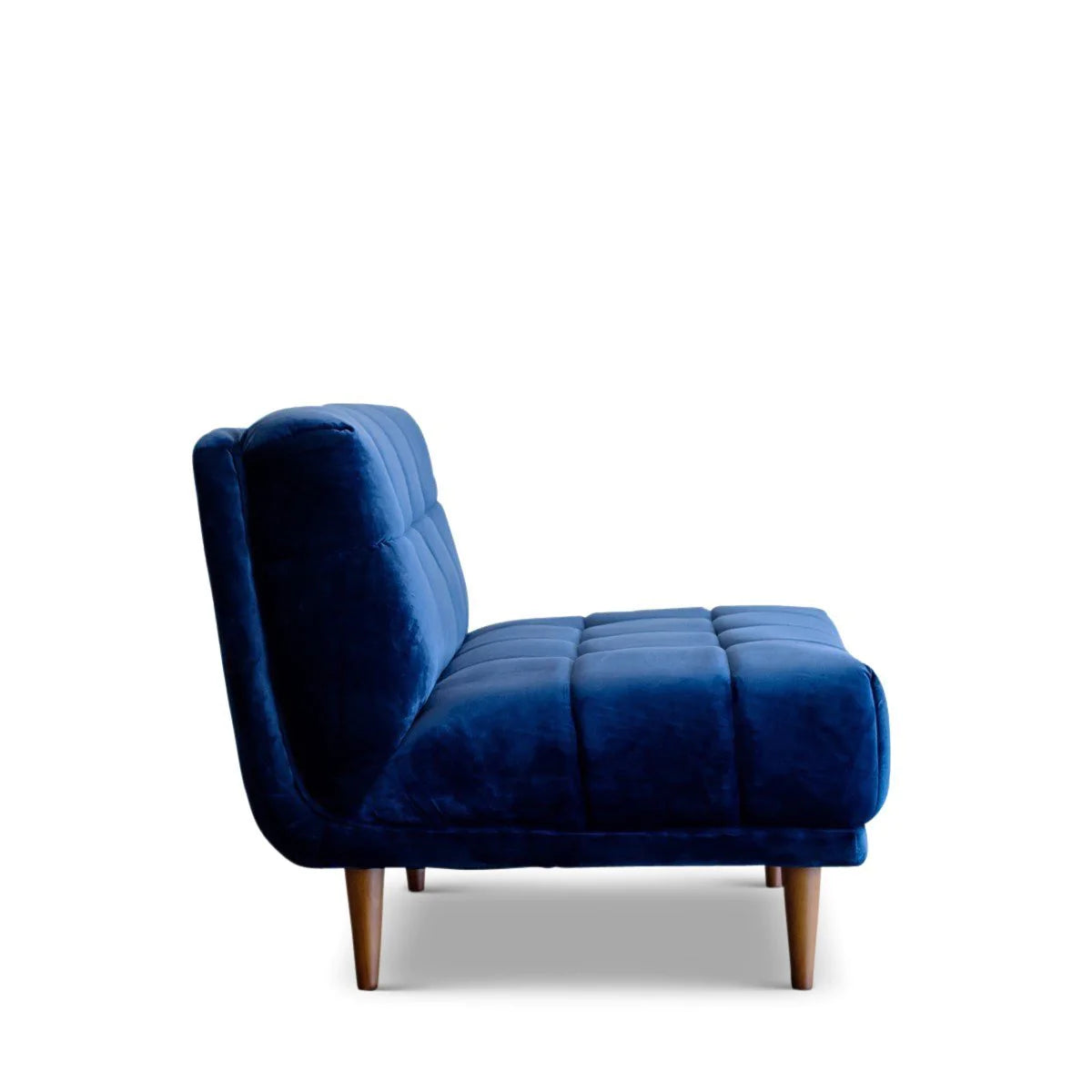 Modern Contemporary Armless Navy Blue Velvet Lounge Chair