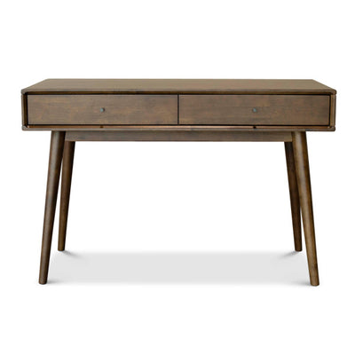 Cooper Mid-Century Rectangular Solid Wood Desk in Brown