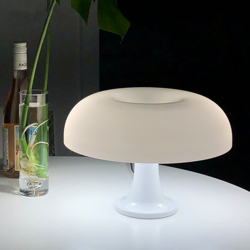 Modern Retro Italian Design Mushroom Table Lamp Acrylic Polycarbonate Minimalist Desk Lighting
