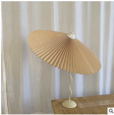 Vintage Retro Pleated Umbrella Light Squiggle Wiggle Lamp for Living Room or Bedroom