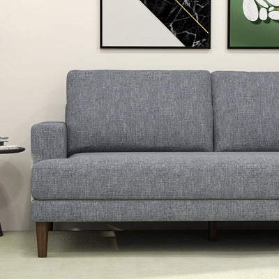 Mid-Century L-Shaped Pillow Back Fabric Right-Facing Upholstered Sectional in Grey