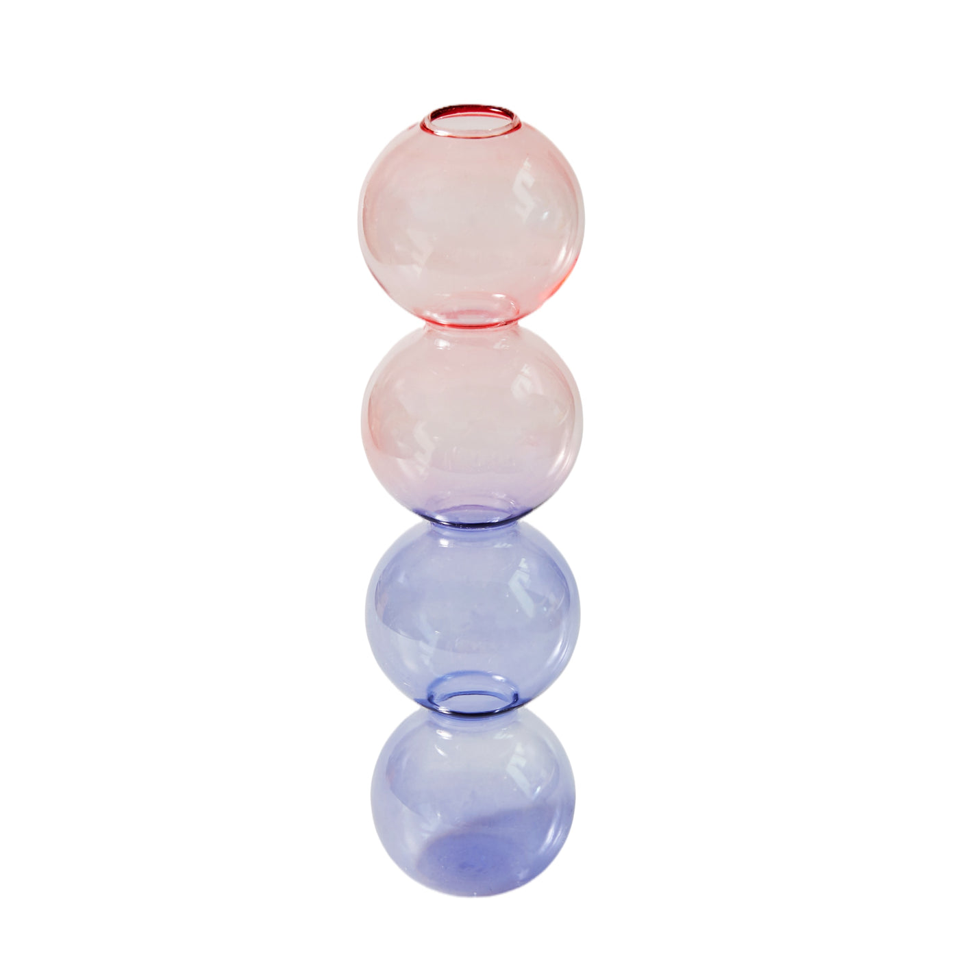 Wavy Bubble Glass Candlestick Holders Pink and Lilac Candle Candle Holders