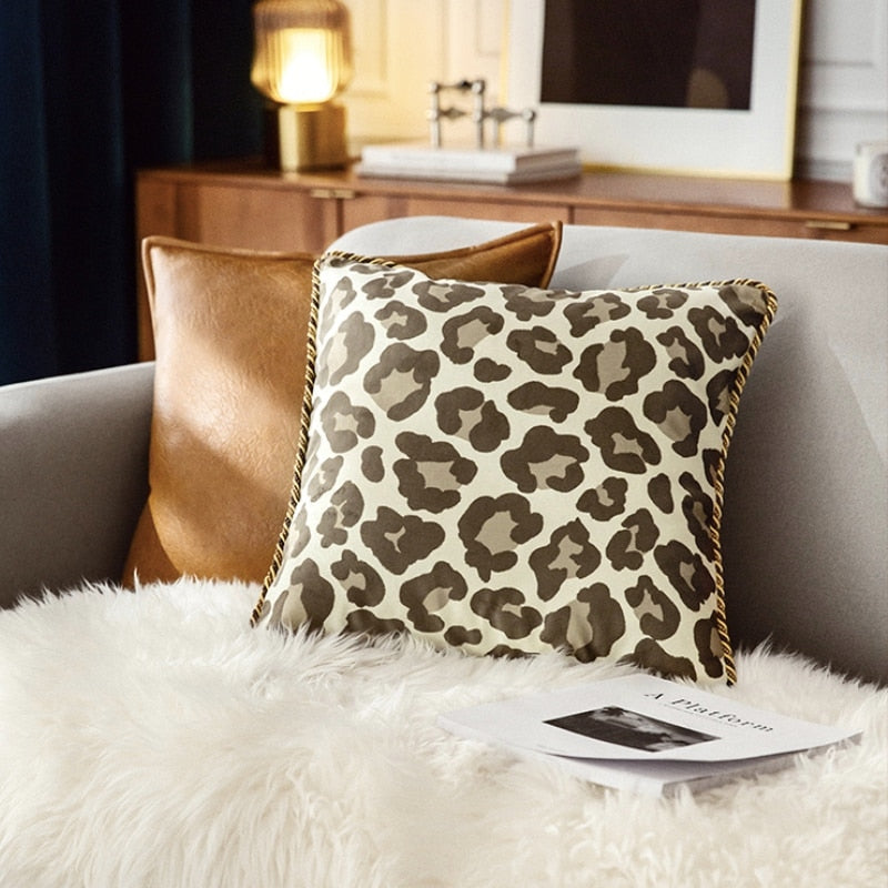 Luxury Soft Velvet Leopard Print and Cheetah Spots Pillow Cover Collection