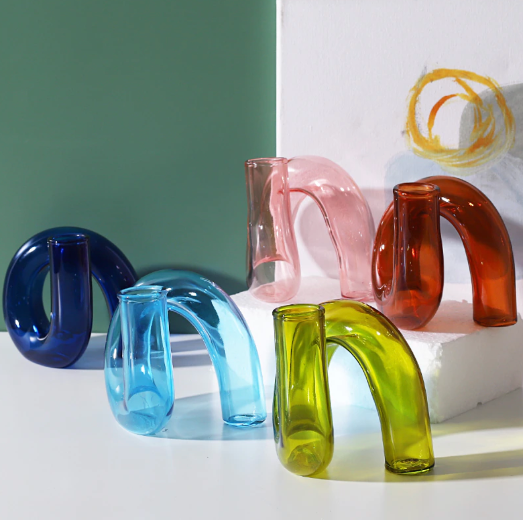 Wavy Groovy Twist Vase Vintage Inspired Funky Modern Candlestick Holder