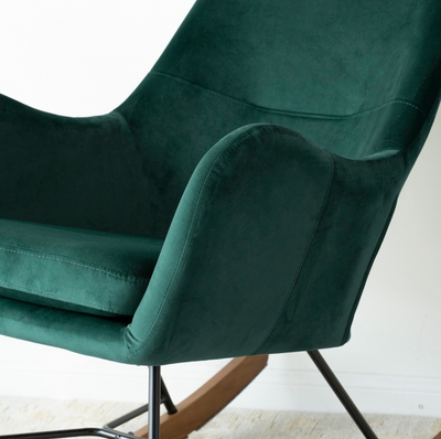 Revi Mid-Century Modern Tight Back velvet Rocking Chair