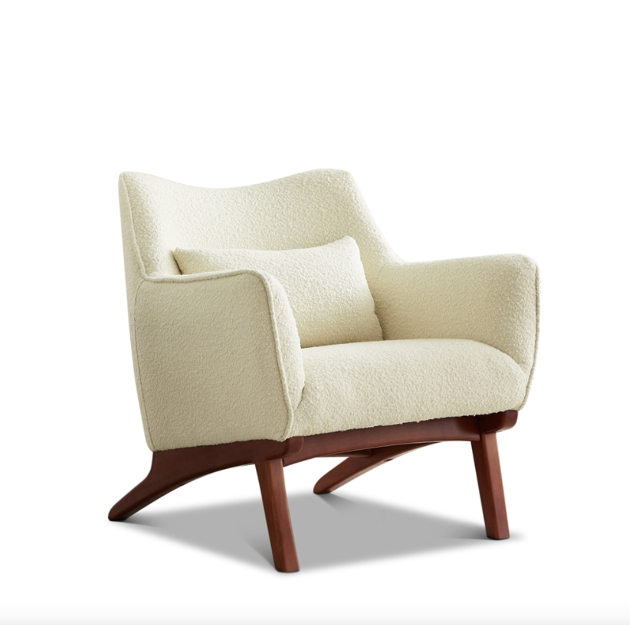 Gatsby Mid-Century Tight Back Fabric Upholstered Armchair in Beige