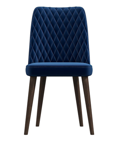 Mid-Century Modern Platinum Beige Velvet Dining Chair