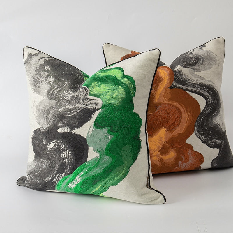 Modern Abstract Watercolor Brushstroke Pillow Cover Collection