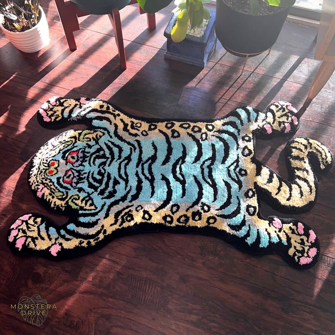 Plush Tibetan Tiger Shaped Rug, Decorative Tiger Carpet