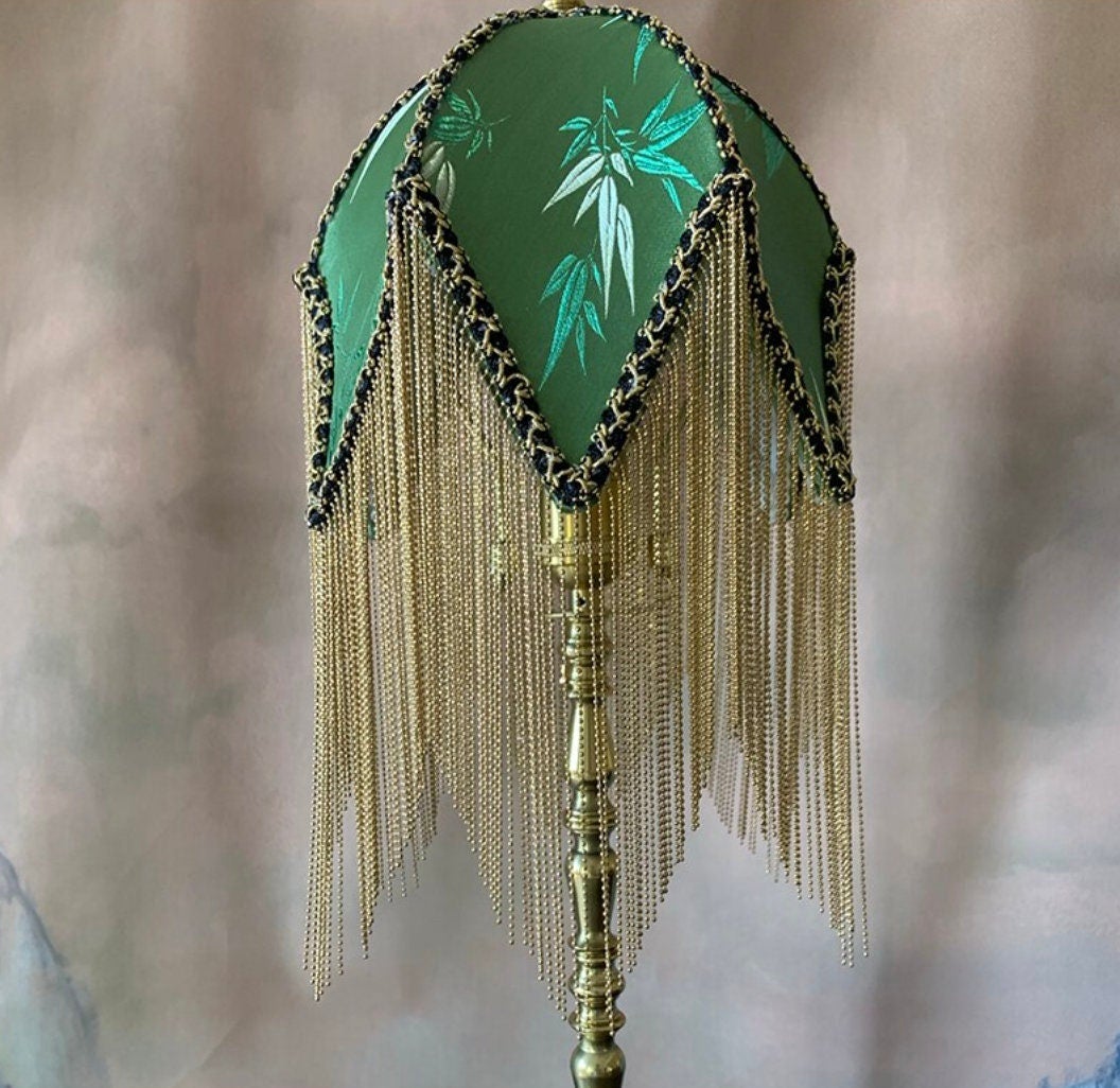 Luxury Victorian Bamboo Leaf Romantic Lampshade Monstera Drive luxury-victorian-bamboo-leaf-romantic-lampshade-monstera-drive