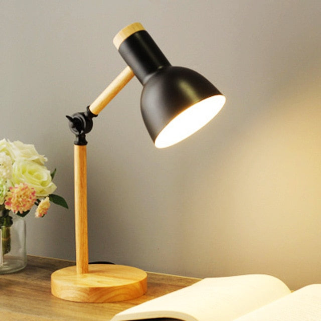 Modern Scandinavian Style Desk Lamp Wooden Nordic Design LED Reading Light